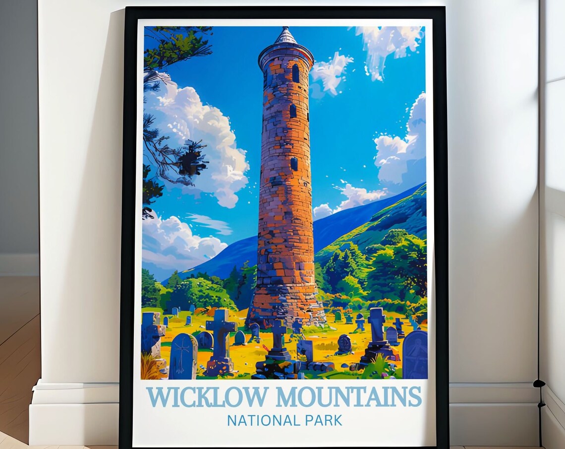 Wicklow Mountains National Park Round Tower Closeup Ireland Print