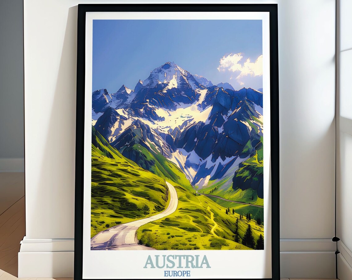Grossglockner High Alpine Road Beneath Snow Peaks Austria Poster