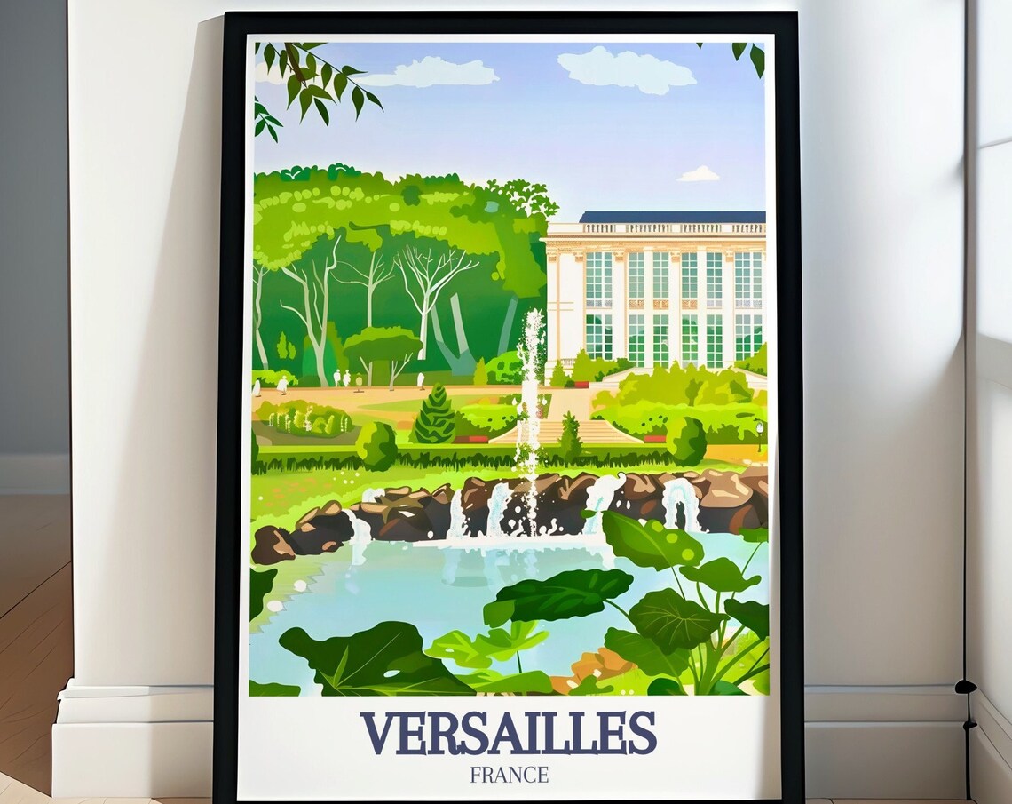 Versailles Grand Trianon Gardens Fountain Lush Green France Poster