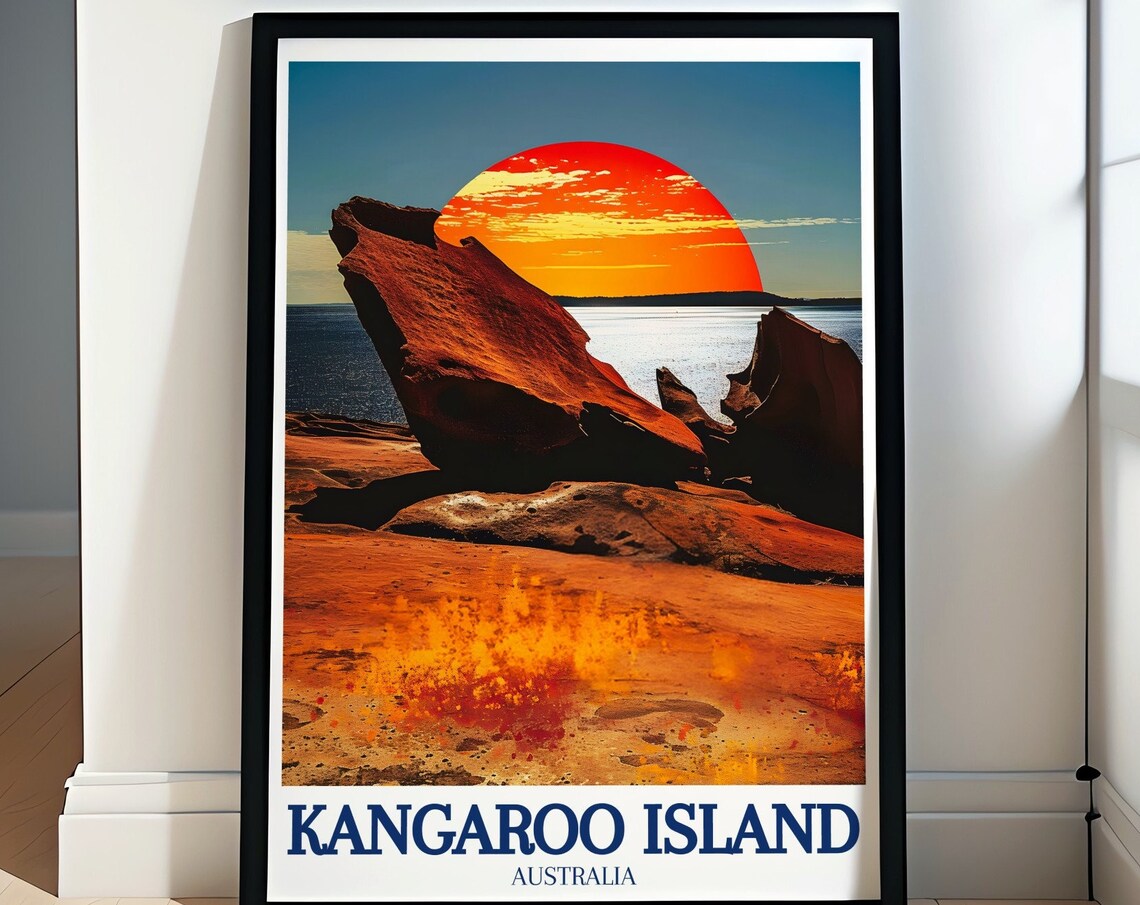 Kangaroo Island Australia Remarkable Rocks Sunset Coastal Poster