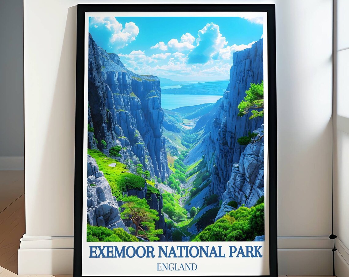 Exmoor National Park Valley of the Rocks Dramatic Gorge View Poster