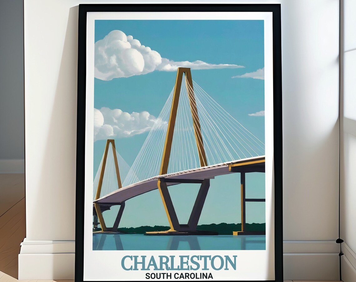 Charleston Arthur Ravenel Jr Cable Stayed Bridge Harbor Poster