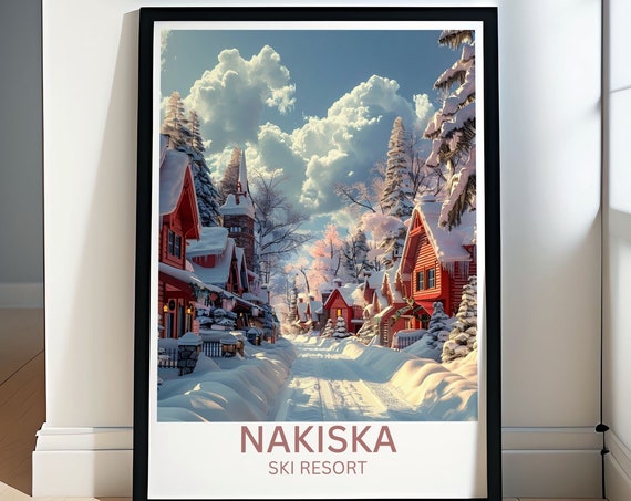 Nakiska Ski Resort Alberta Winter Sports Adventure Poster Snowboarding Action In Kananaskis Country Alberta Print