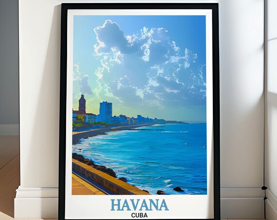 Havana Cuba El Malecon Seawall Ocean Promenade Art Classic Poster