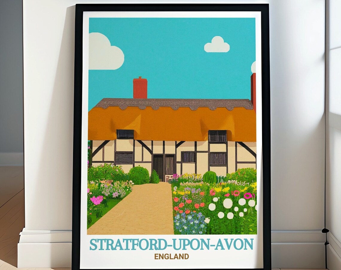 Stratford Upon Avon Anne Hathaways Cottage Garden Travel Poster