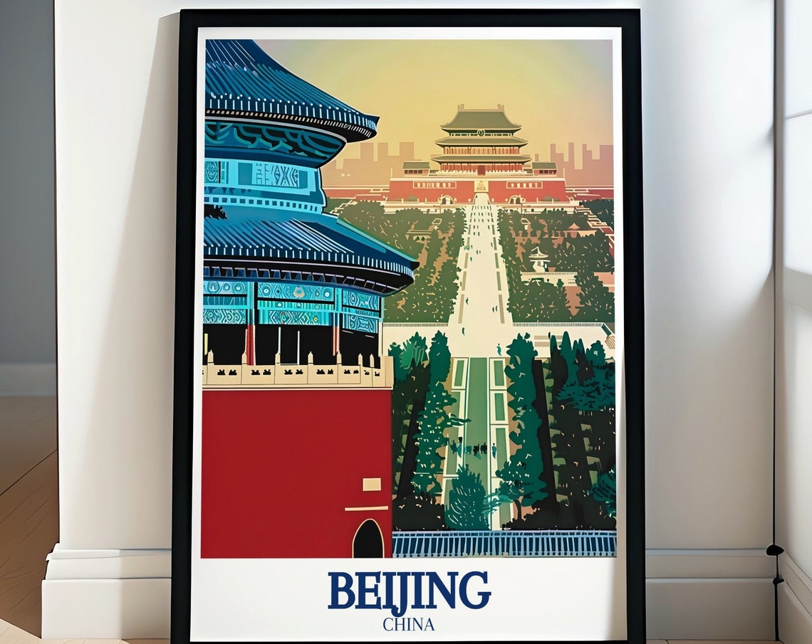 Beijing Travel Posters Collection Temple Of Heaven And Forbidden City Wall Art Collection Temple Of Heaven Travel Prints