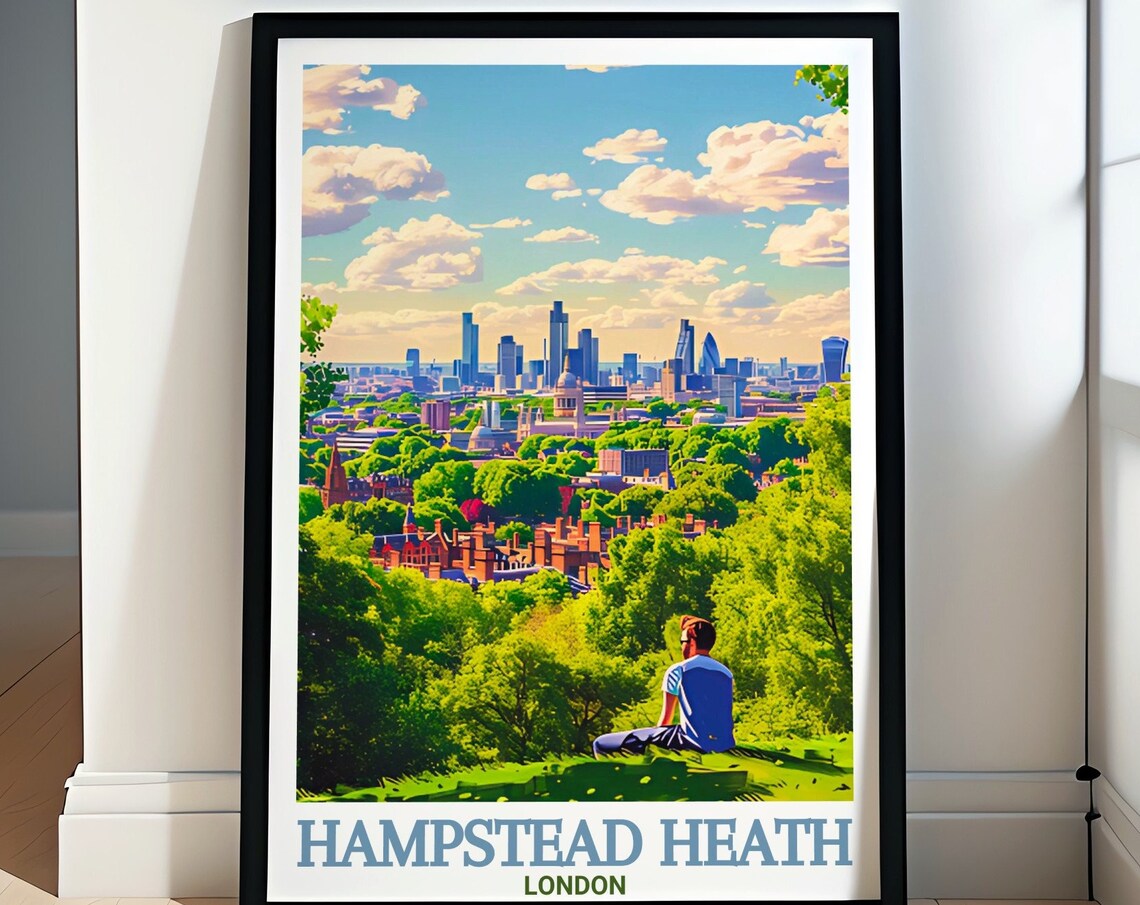 London Hampstead Heath Parliament Hill Skyline Panorama Poster