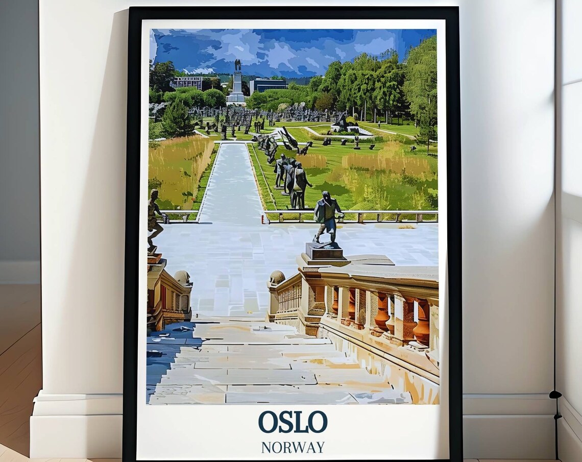 Oslo Vigeland Sculpture Park Statues Monolith Garden Norway Poster