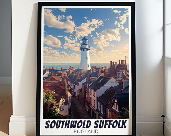 Southwold Lighthouse Decor And Retro Seaside Posters Southwold Pier Prints And Southwoldlighthouse Gifts Southwold Gift Art