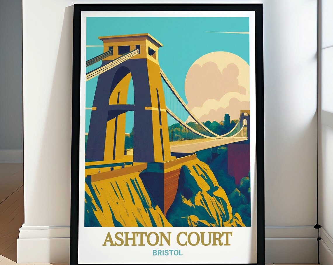 Clifton Suspension Bridge Ashton Court Bristol Sunset Poster