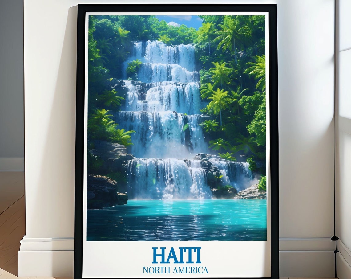 Colorful Haiti Art Print Haiti Bassin Bleu Travel Print Haiti Street Home Decor Haiti Art Collection