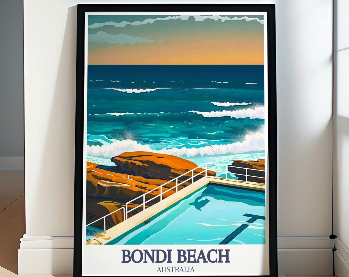 Bondi Icebergs Pool Oceanfront Sydney Australia Travel Poster