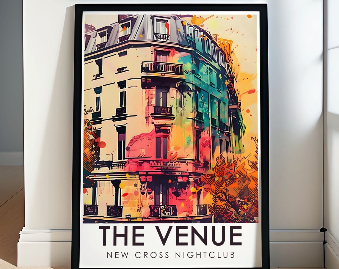 The Venue New Cross Nightclub Watercolor Facade London Poster