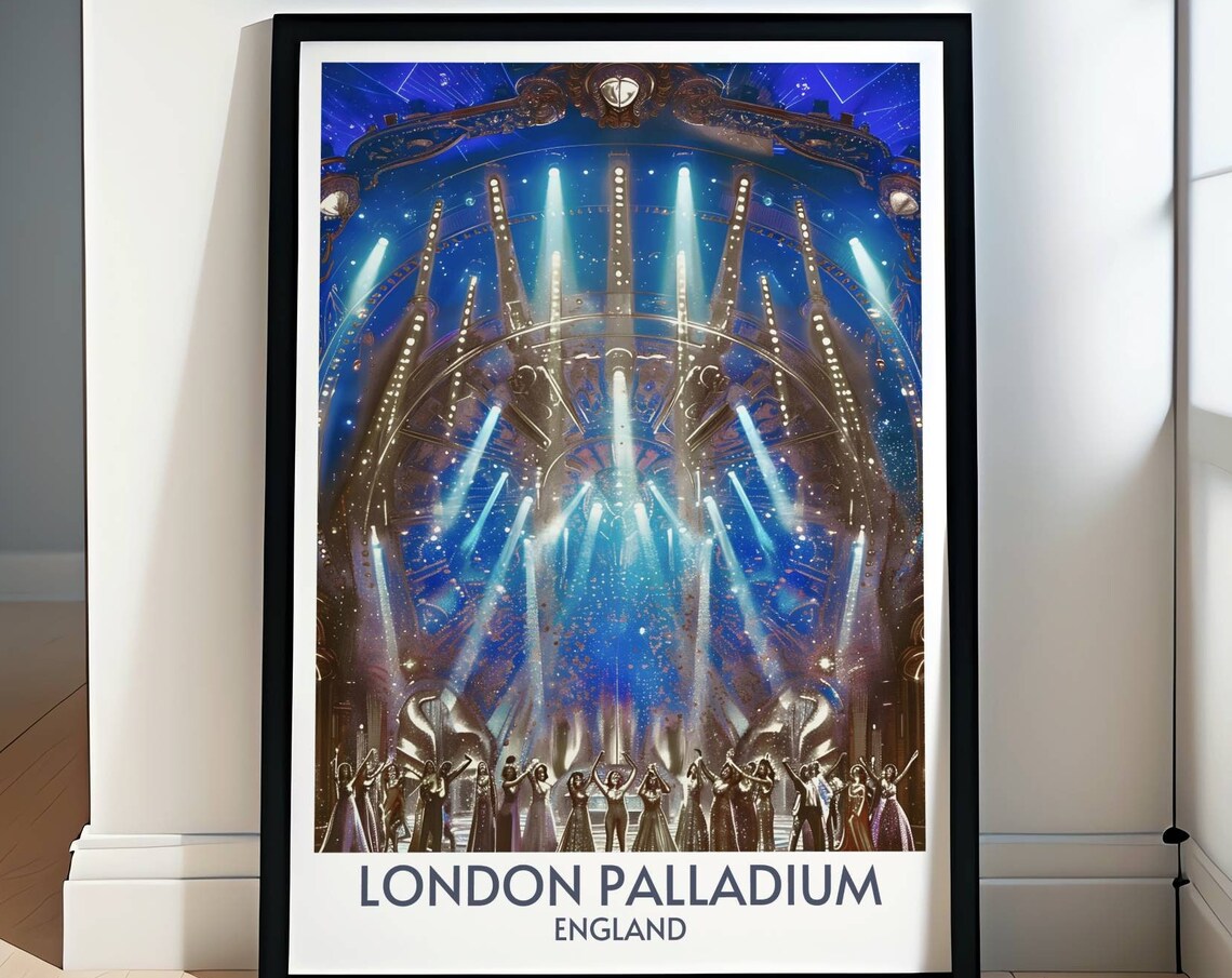 London Palladium Theatre Stage Dancers Spotlight Show Art Poster