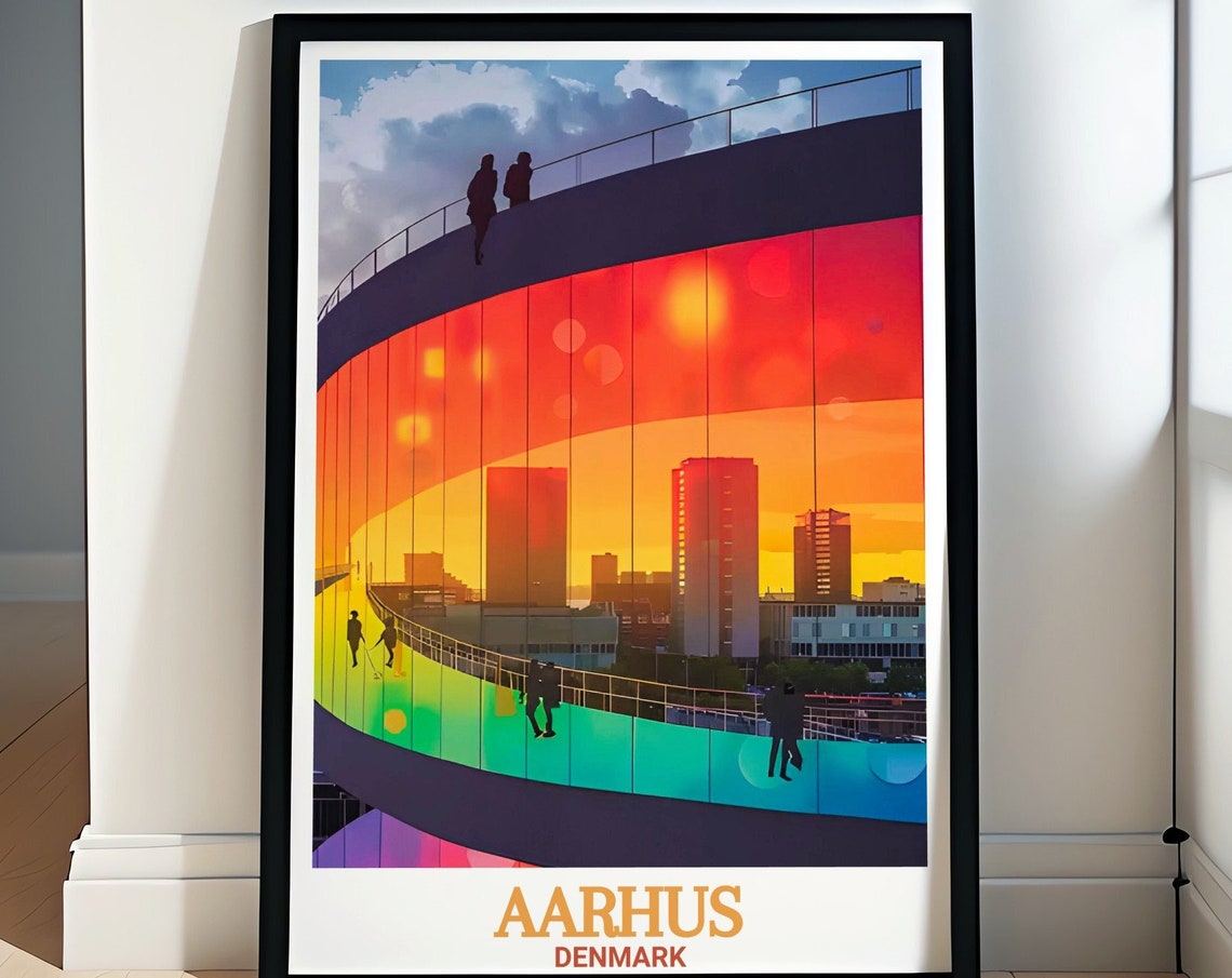 Aarhus Denmark ARoS Rainbow Panorama Museum Walkway View Poster