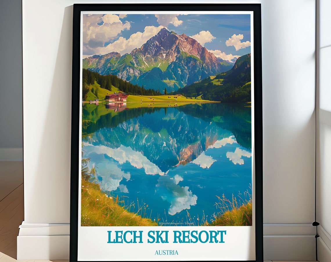 Lech Ski Resort Austria Mirror Lake Mountain Reflection Poster