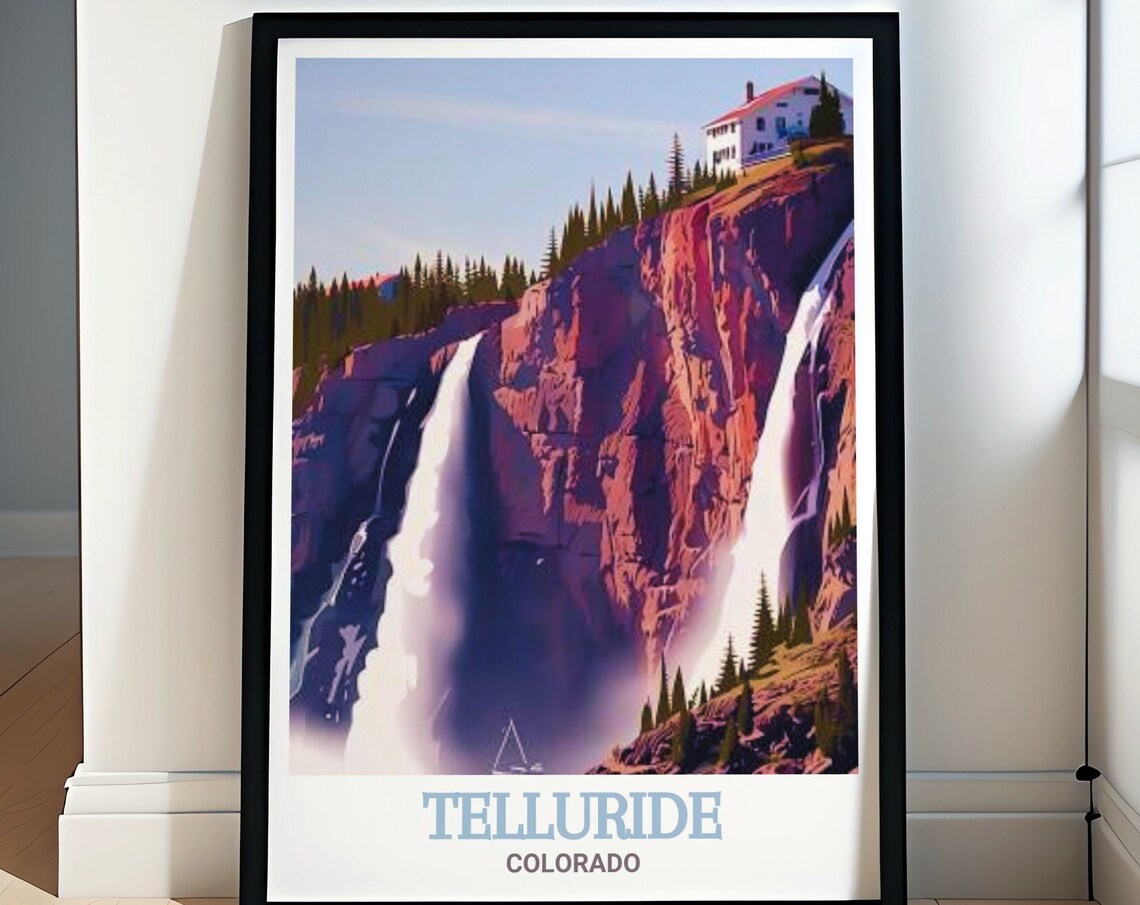 Telluride Colorado Bridal Veil Falls Mountain Waterfall Poster