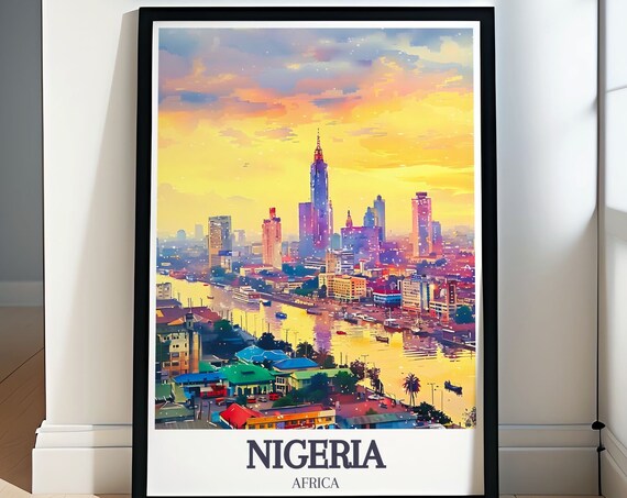 Nigeria Print Lagos Victoria Island Poster Lagos Victoria Island Art Nigeria Poster Print