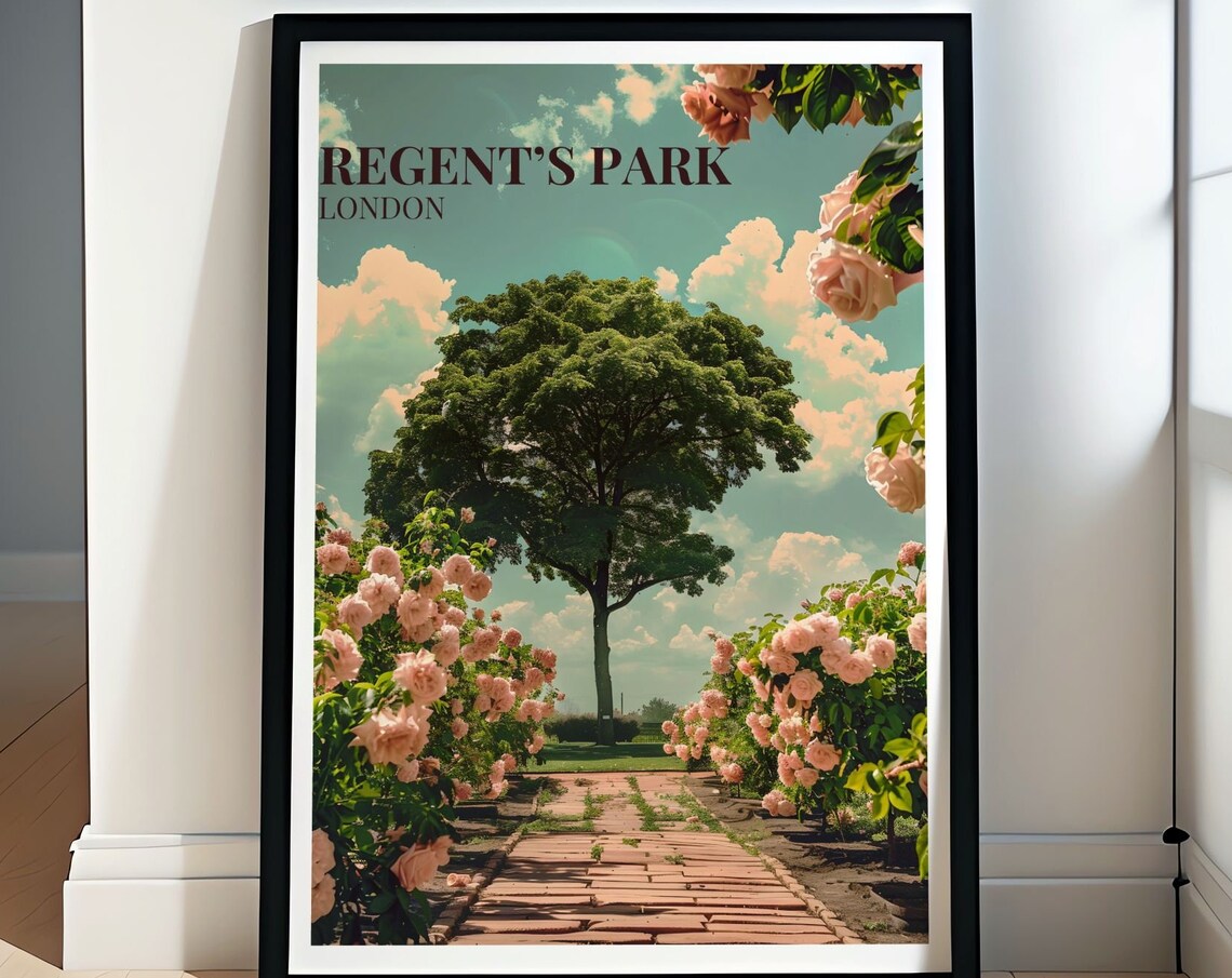 Regents Park London Rose Garden Path Blooming Roses Wall Art