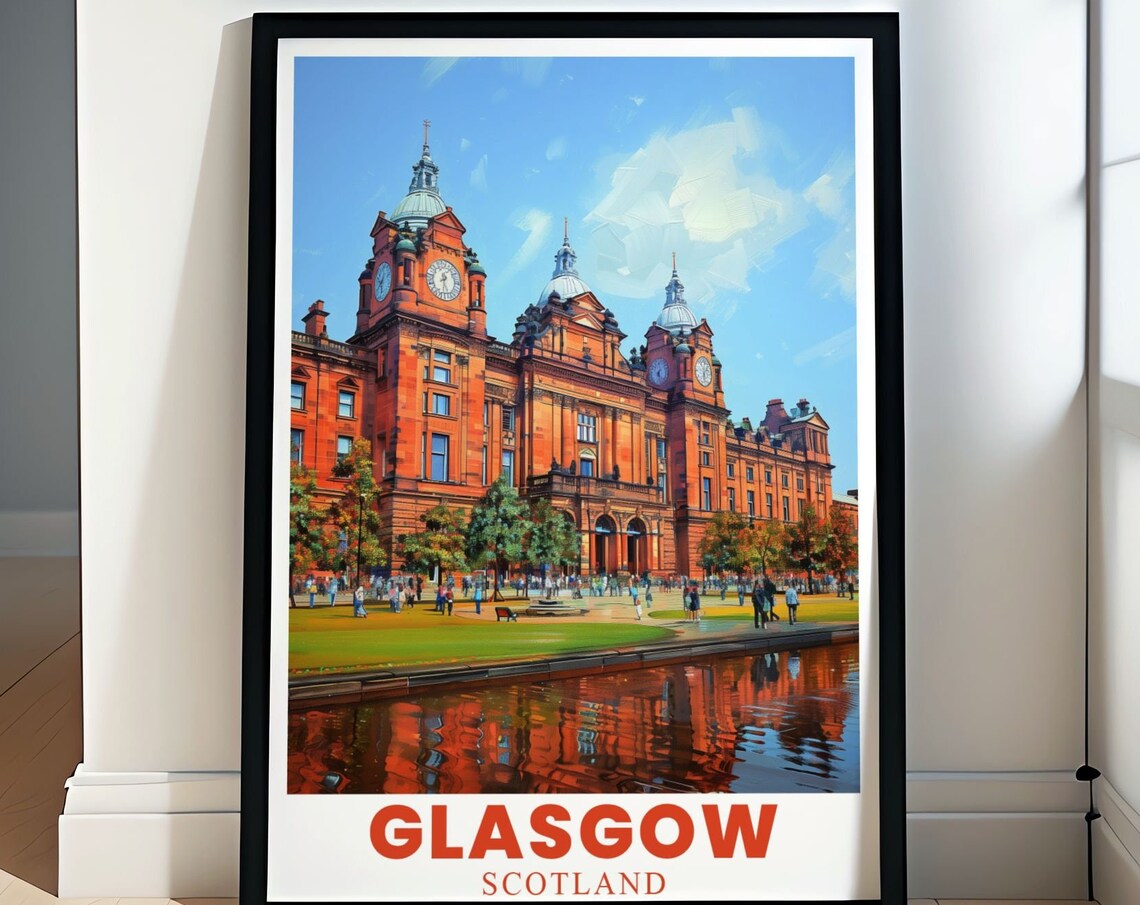 Glasgow Scotland Kelvingrove Art Gallery Red Brick Facade Art Poster
