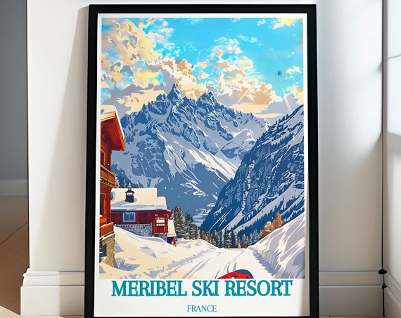 Meribel Ski Resort Prints And Retro Ski Posters Unique Saulire Gifts And Posters Captivating Minimalist Prints Of The French Alps
