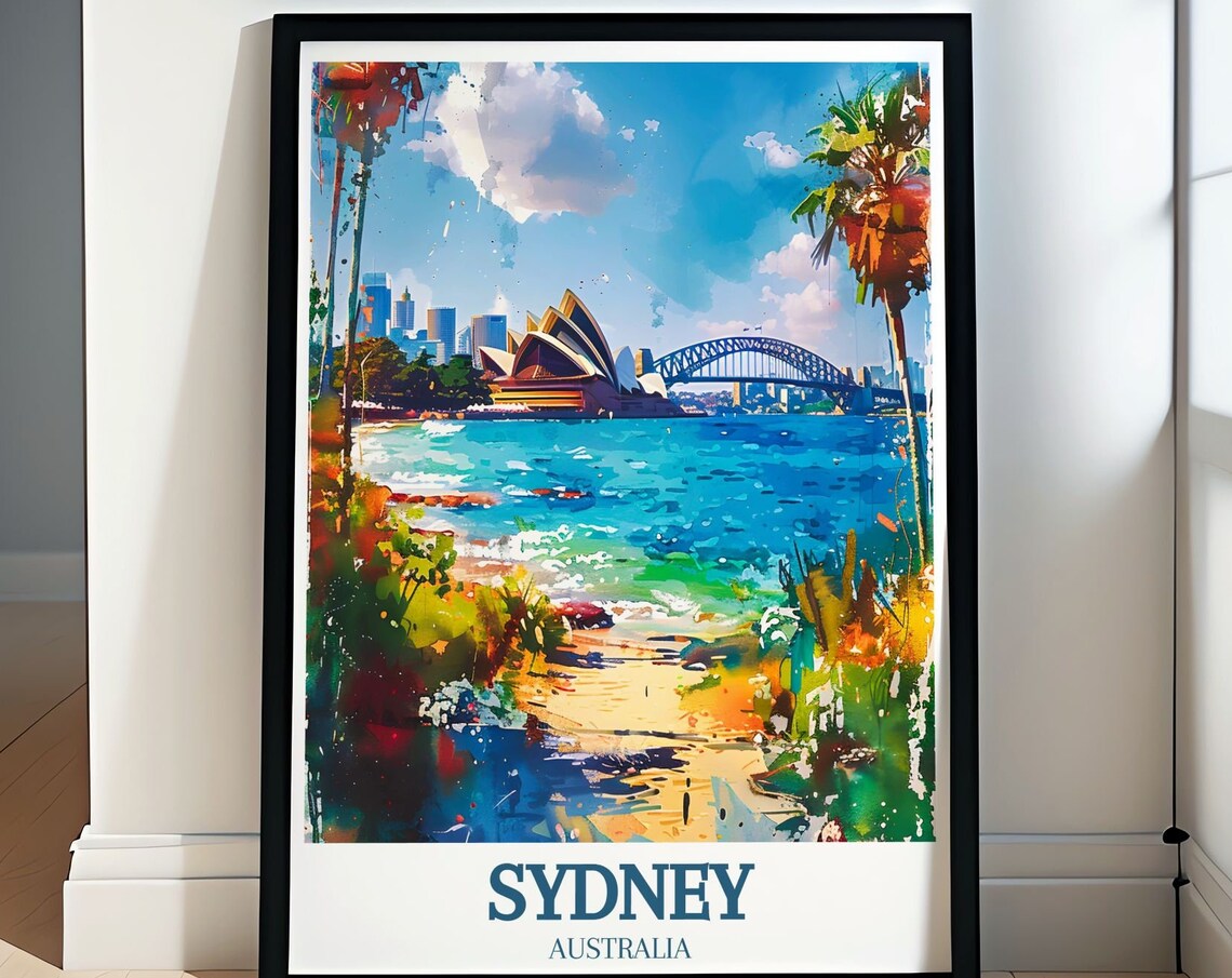 Sydney Australia Palm Cove Opera House Skyline Travel Poster