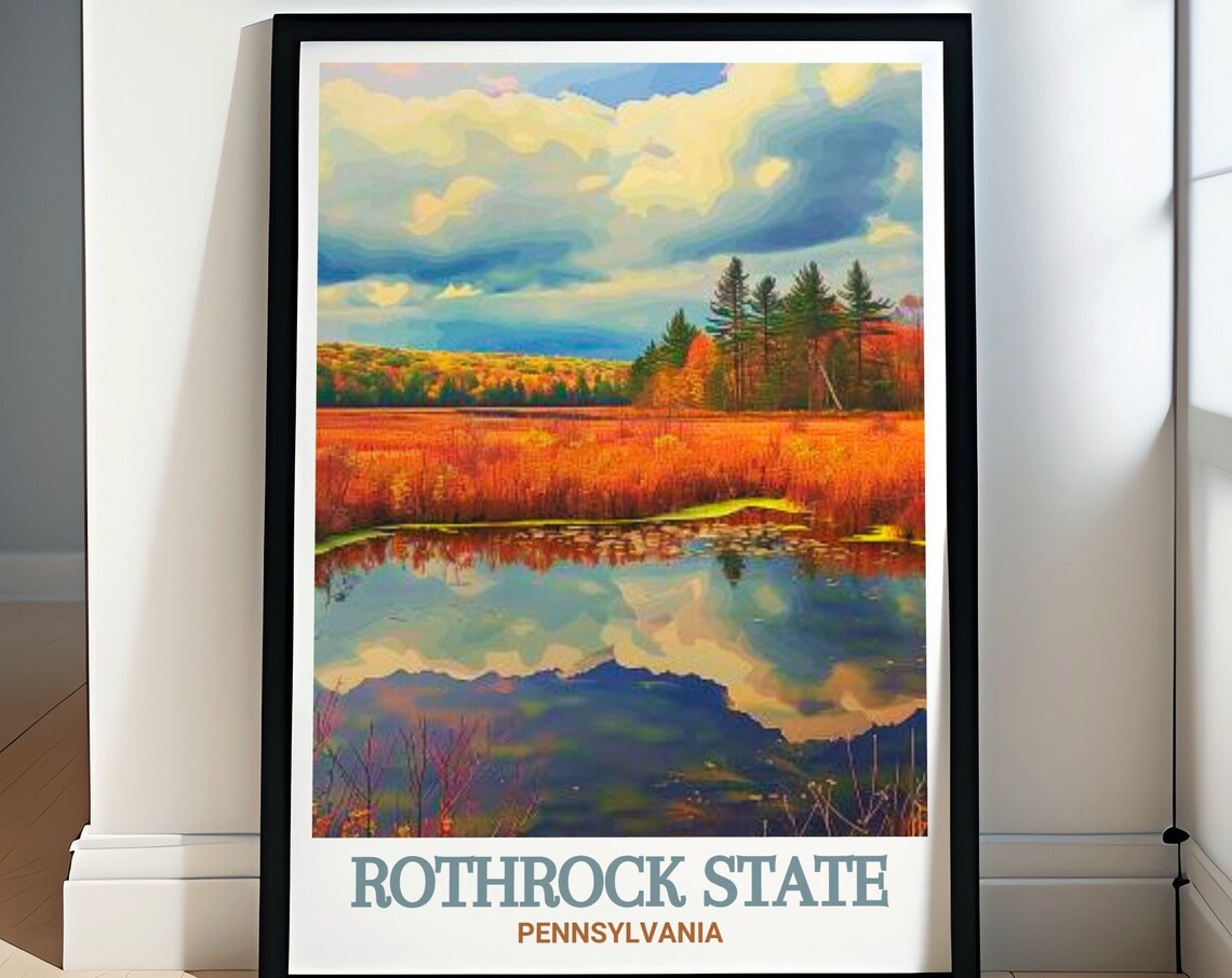 Rothrock State Pennsylvania Autumn Meadow Pond Reflection Poster