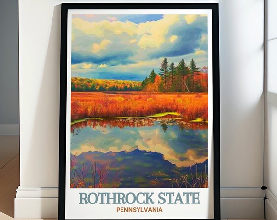 Rothrock State Pennsylvania Autumn Meadow Pond Reflection Poster