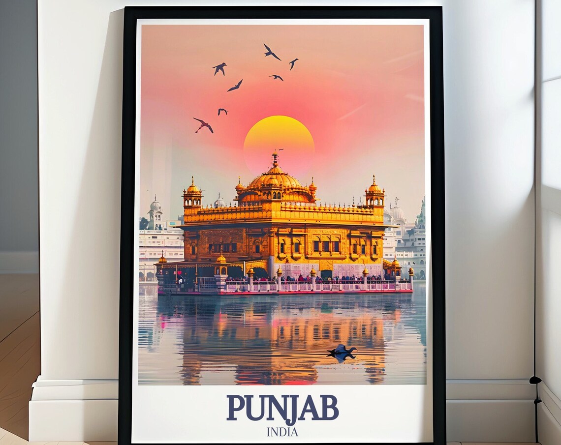 Golden Temple Amritsar Sunrise Reflection Punjab India Poster