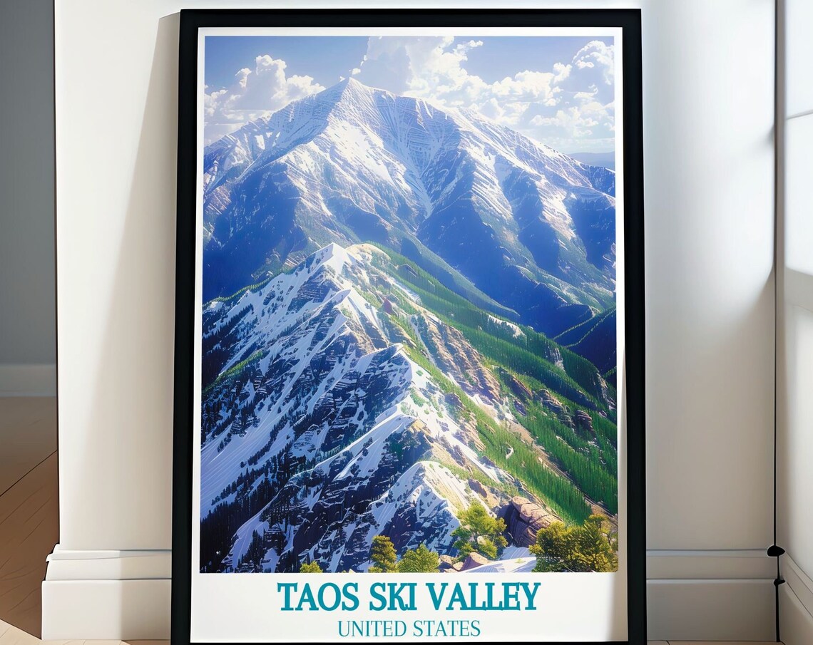 Taos Ski Valley New Mexico Snow Capped Mountain Summit Poster