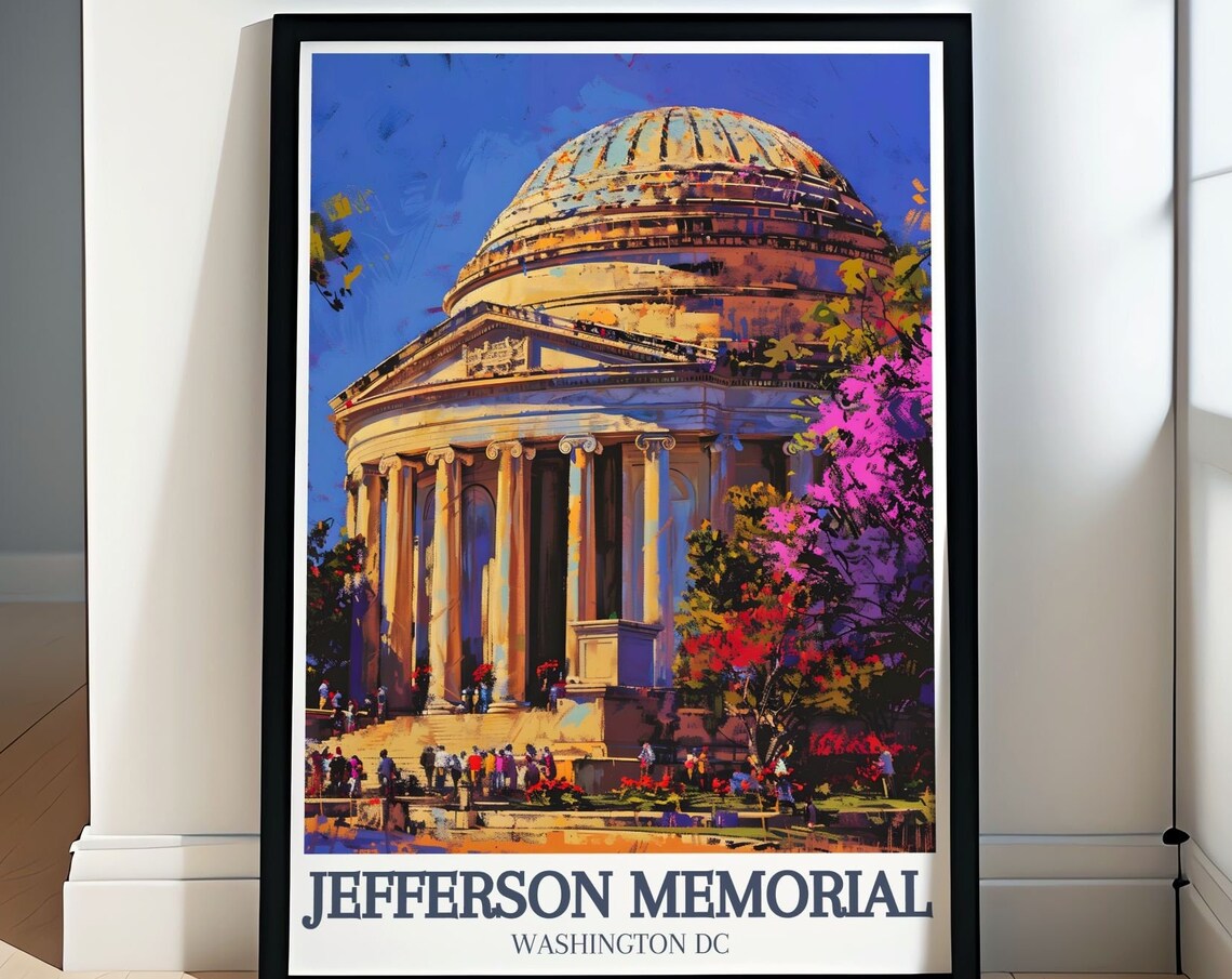 Jefferson Memorial Golden Dome Sunset Washington DC Art Poster