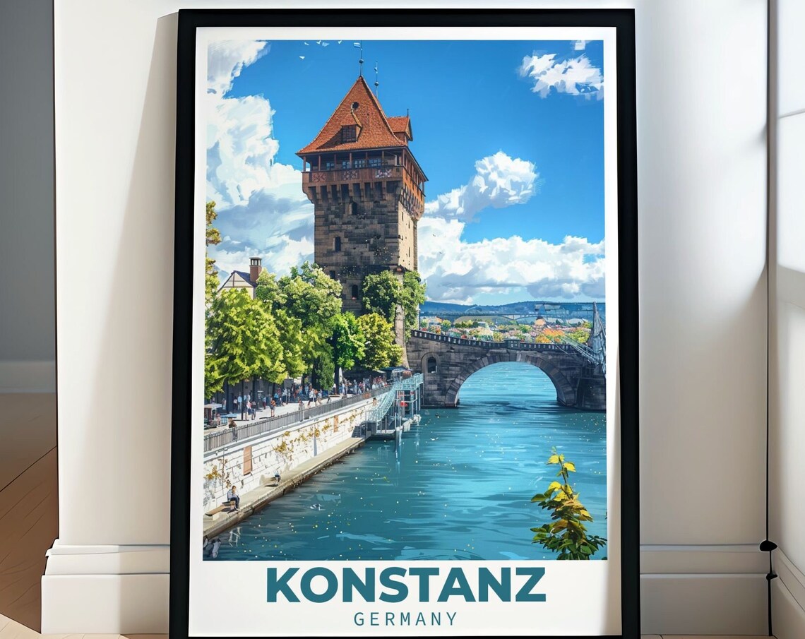 Konstanz Germany Historic Rheintorturm Tower on the Rhine Poster