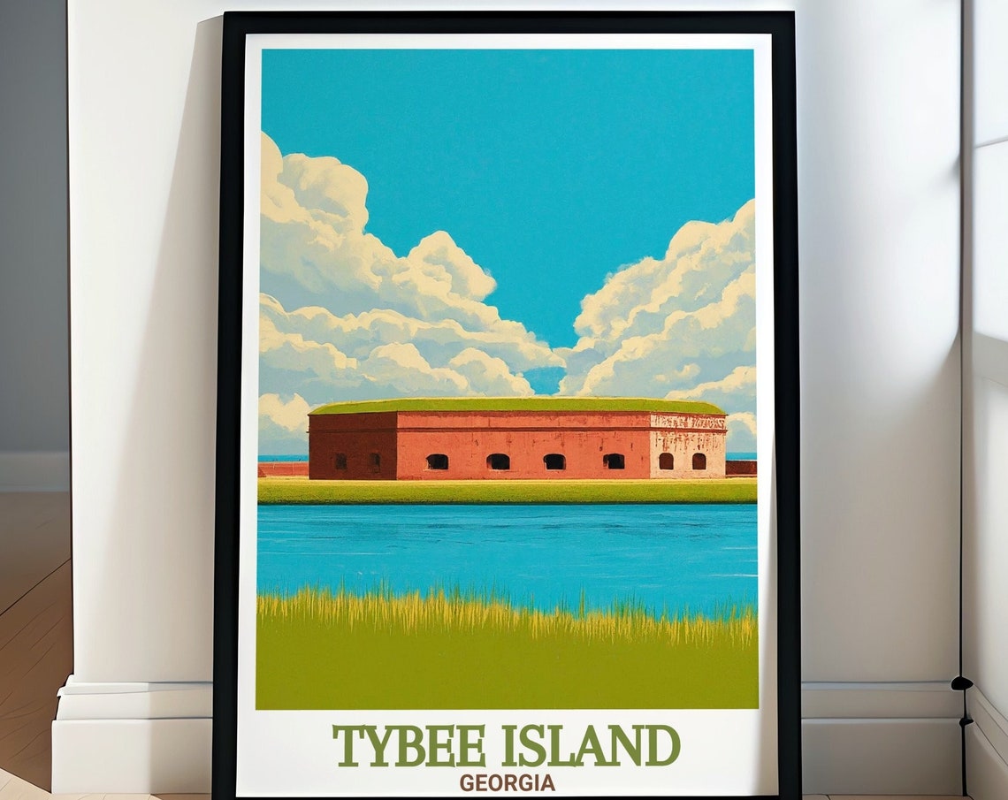 Tybee Island Fort Pulaski National Monument Marsh Travel Poster