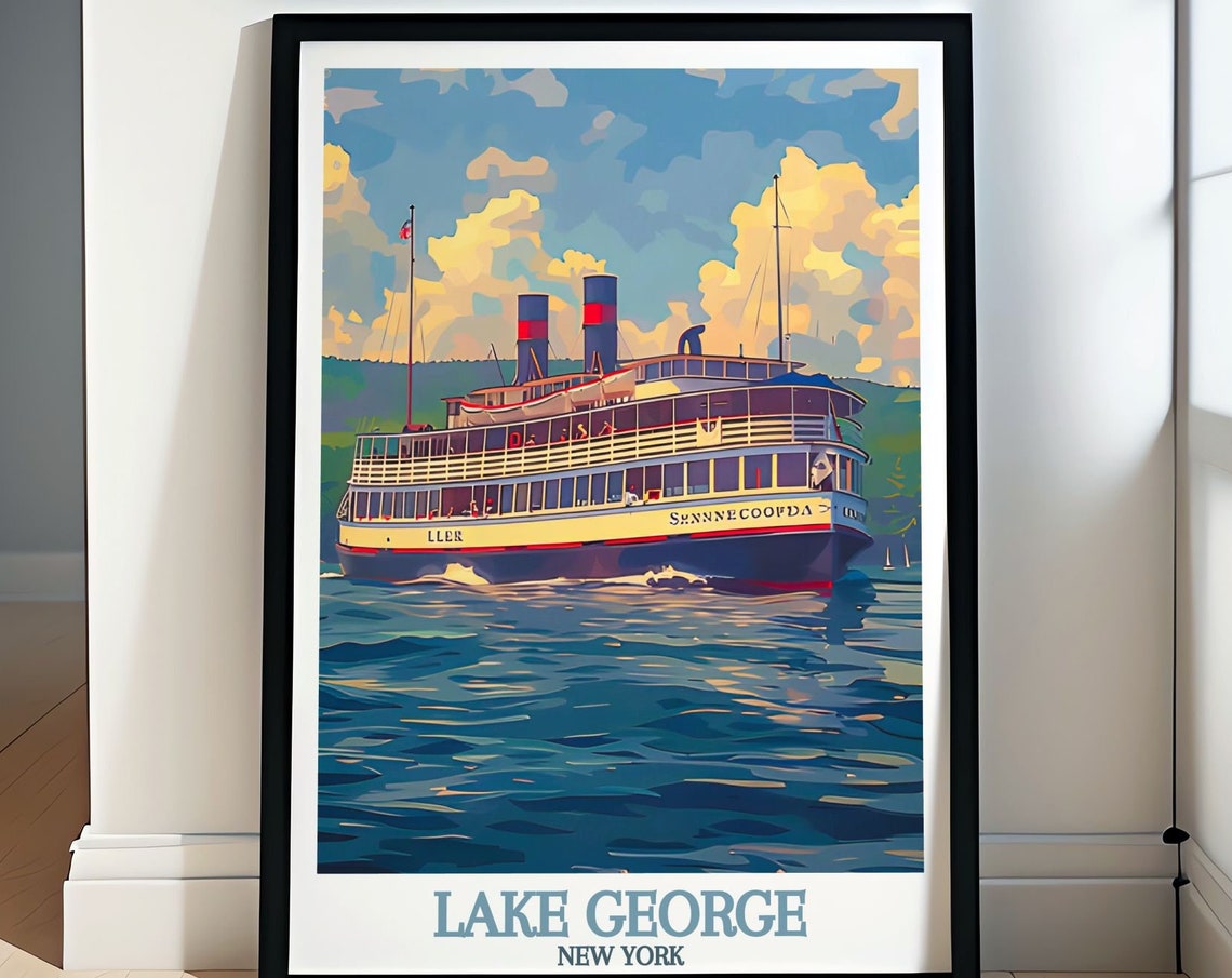 Lake George Wall Art Lake George Steamboat Company Poster Stunning New York Lake Print Travel Gift Lake George Scenic Poster
