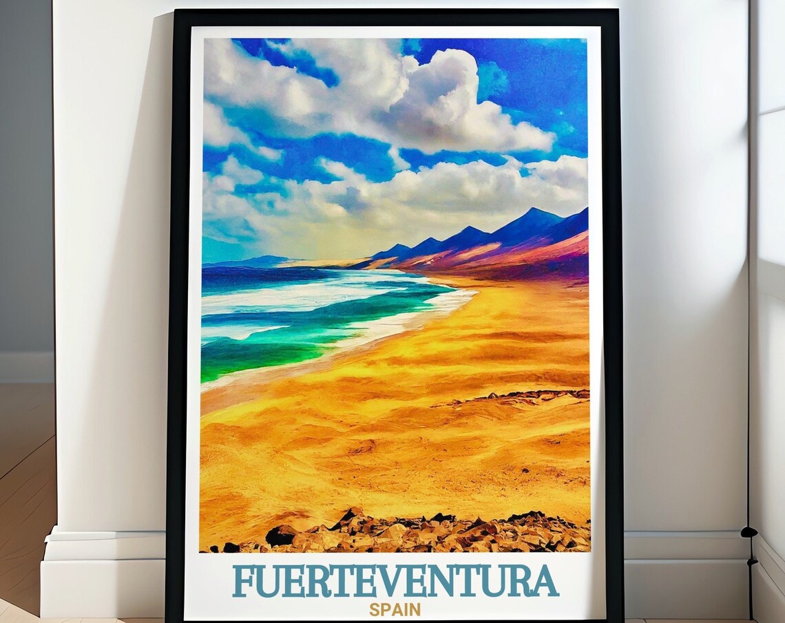 Fuerteventura Cofete Beach Golden Sand Turquoise Sea Spain Poster