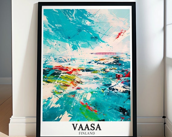 Vaasa Travel Prints Kvarken Bridge And Kvarken Archipelago Decor Kvarken Bridge And Archipelago Poster Vaasa Decor Vaasa Gift