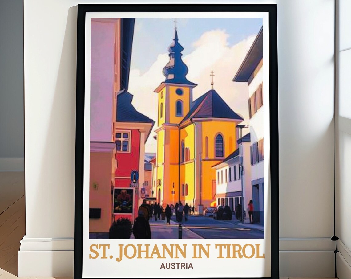 St Johann in Tirol Golden Parish Church Old Street View Poster