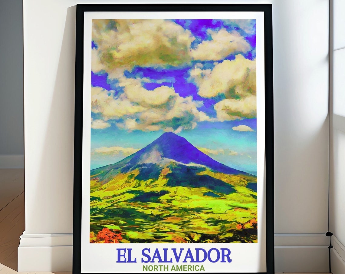 El Salvador Wall Art Santa Ana Volcano Travel Poster Santa Ana Volcano Posters El Salvador Decor El Salvador Travel Prints