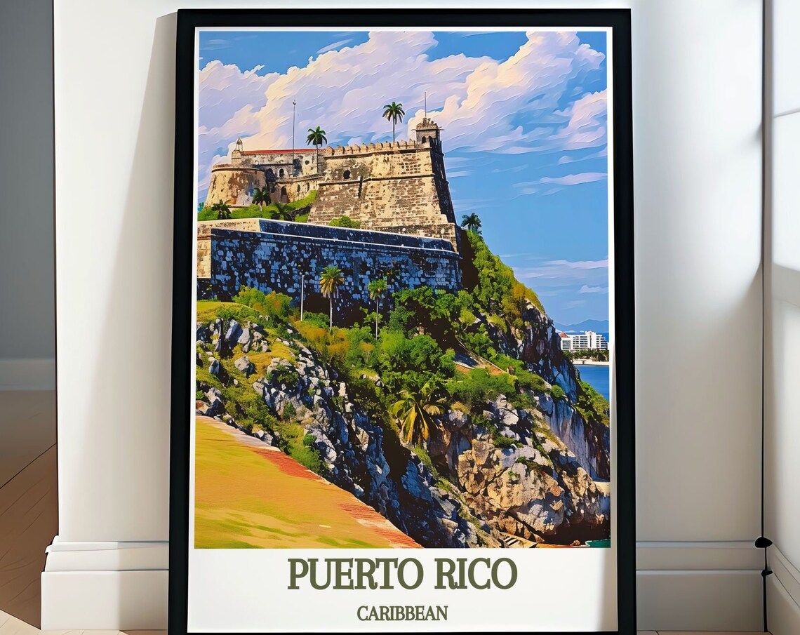 Castillo San Felipe del Morro Puerto Rico Caribbean Travel Poster