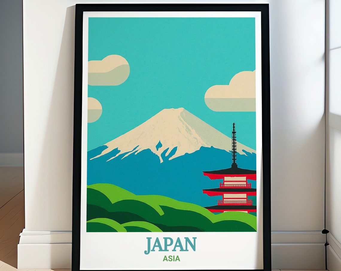 Japan Travel Print Mount Fuji Art For Gifts And Decor Mount Fuji Art Print Japan Travel Poster Japan Decor Mount Fuji Poster