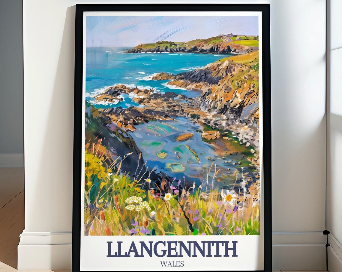 Llangennith Wales Gower Coast Path Brandy Cove Travel Poster
