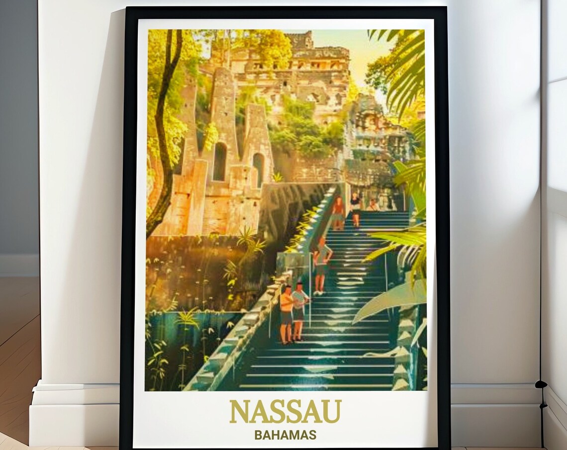 Nassau Queen's Staircase Limestone Steps Bahamas Caribbean Poster