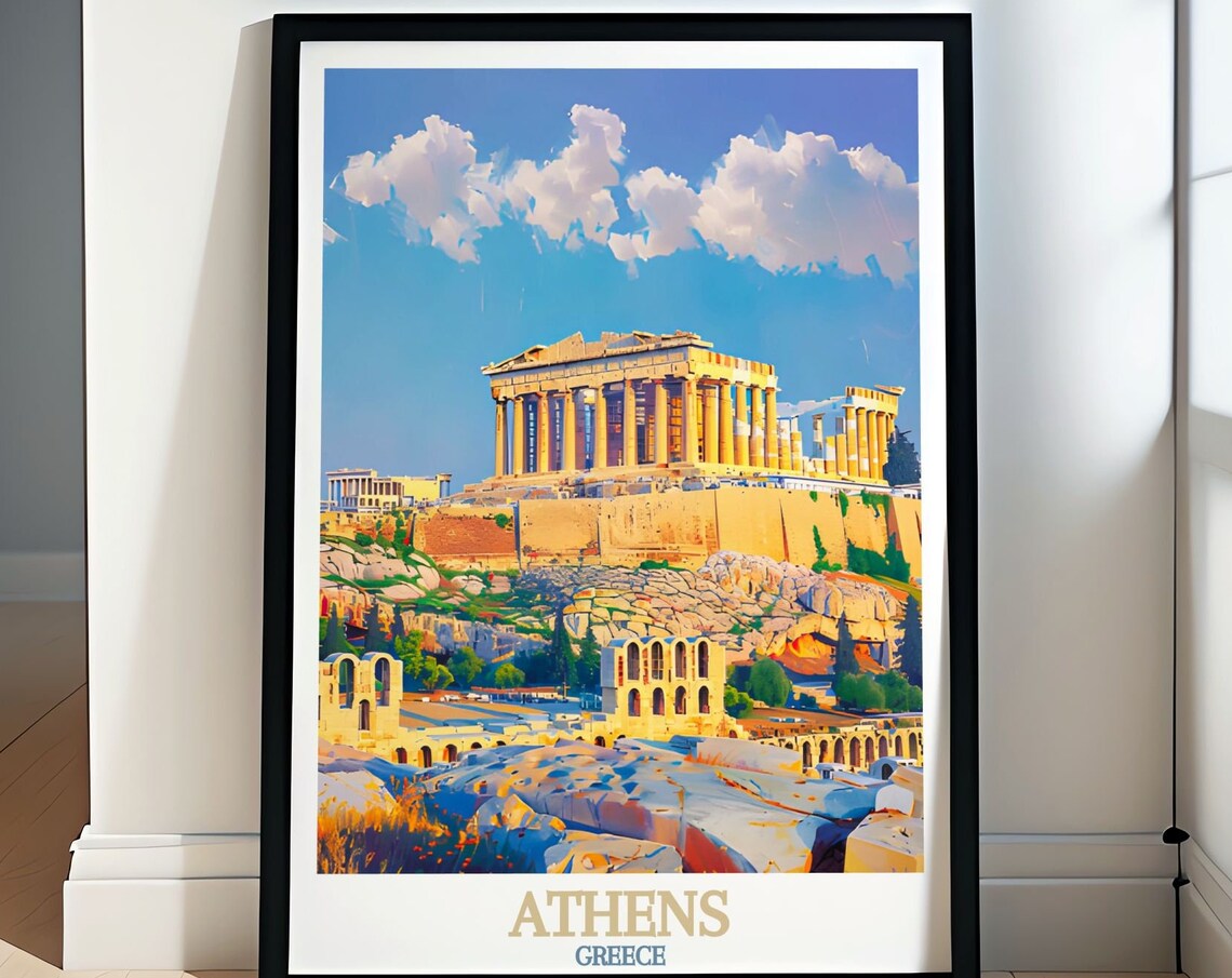 Athens Greece Acropolis Parthenon Hill Ancient Landmark Travel Poster