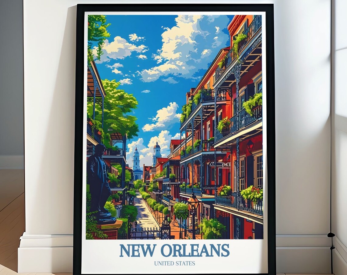 New Orleans Jackson Square & Bourbon Street Art Print