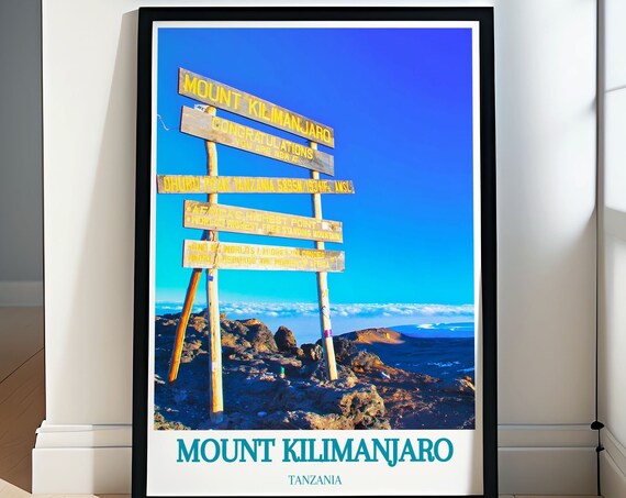 Mount Kilimanjaro Poster Uhuru Peak Art For Nature Lovers African Safari And Uhuru Peak Posters Gifts For Mountaineers