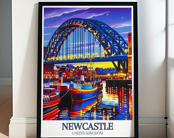 Newcastle Travel Poster Tyne Bridge Quayside District Poster Tyne Bridge Quayside District Poster For Art Lovers