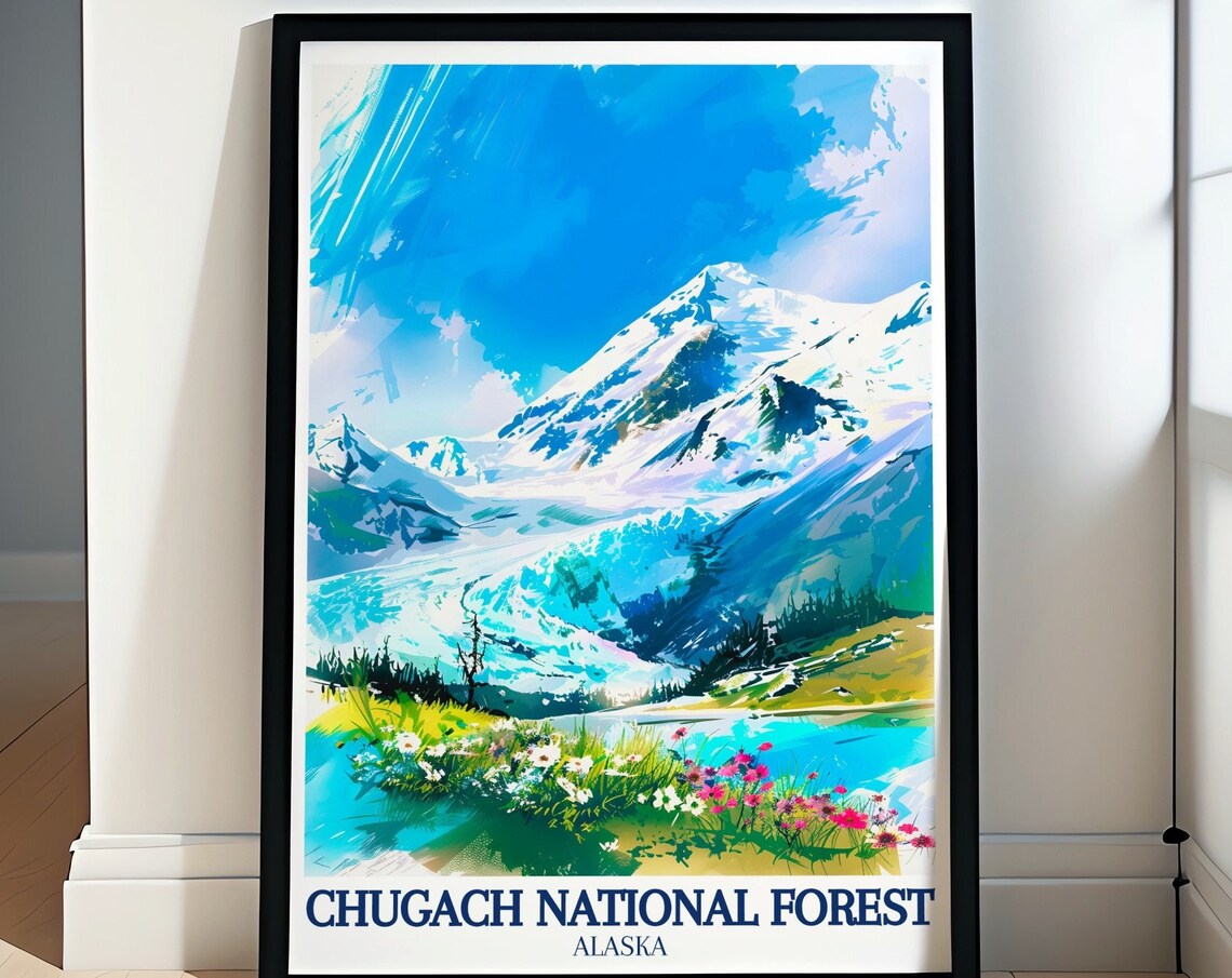 Chugach National Forest Alaska Glacier Meadow Wildflowers Poster