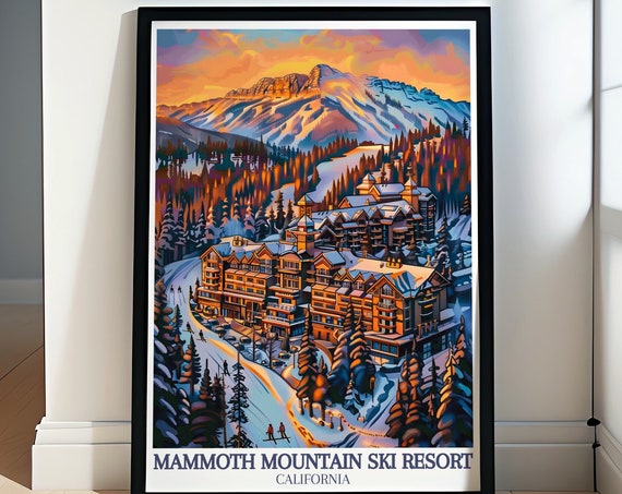 Mammoth Mountain Ski Resort Travel Art Main Lodge Inyo National Forest Wall Art Decor Main Lodge Inyo National Forest Travel Poster