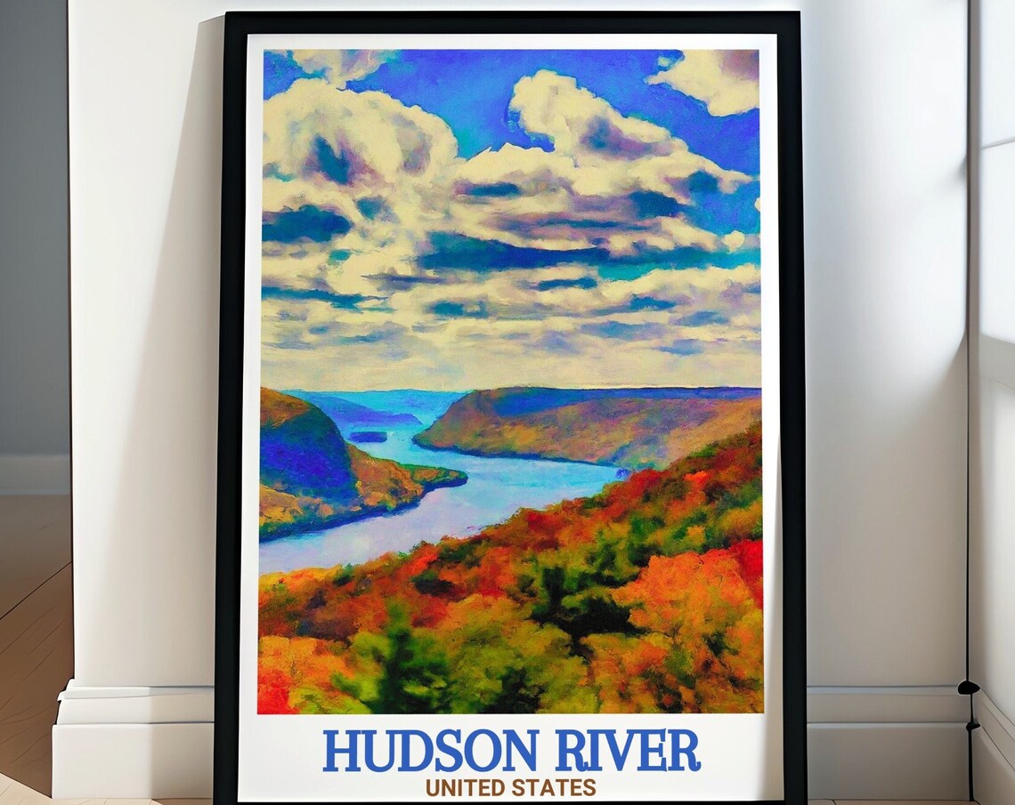 Hudson Highlands Fall Foliage Valley Hudson River Travel Poster