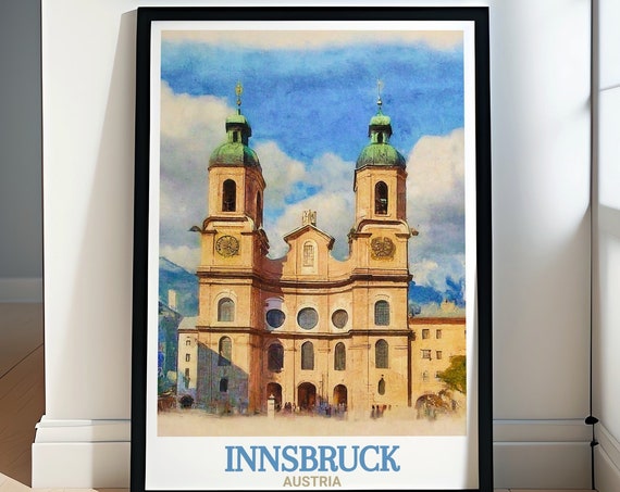 Innsbruck Travel Print Innsbruck Cathedral Prints Innsbruck Travel Art And Gifts Innsbruck Cathedral Art Prints